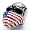 Herren Totenkopfring Übertriebener Totenkopfring Amerikanische Flagge Sterne und Streifen