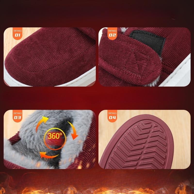 New Cotton Shoes for Women, Slippers, Heels, Anti-slip and Fleece Warm Shoes
