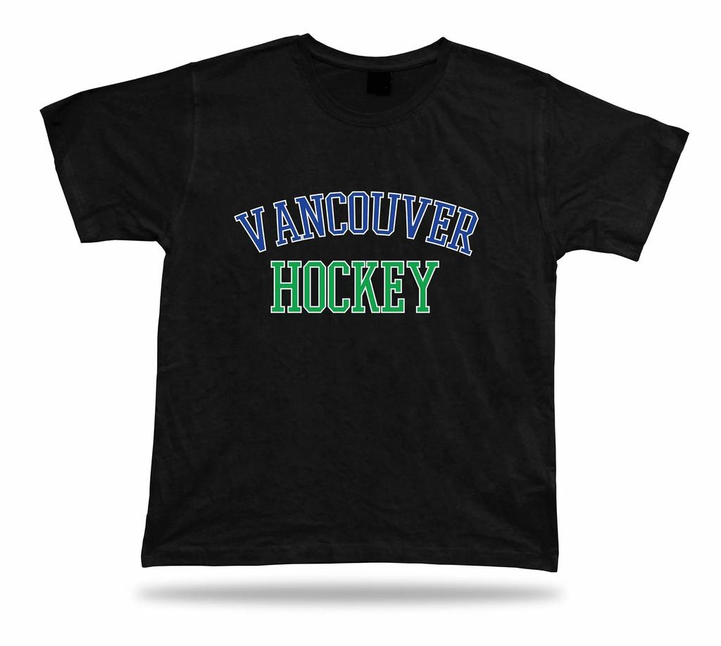 VANCOUVER HOCKEY T-shirt Tee Blue Green White BC CANADA Ice Apparel Winter