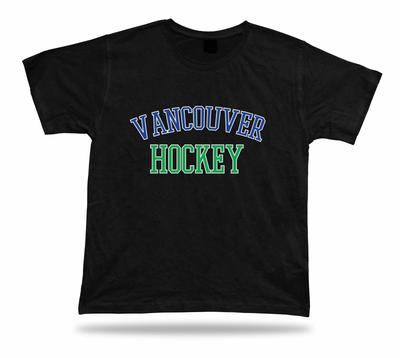 VANCOUVER HOCKEY t-shirt blau grün weiß BC KANADA Eishockey Kleidung Winter