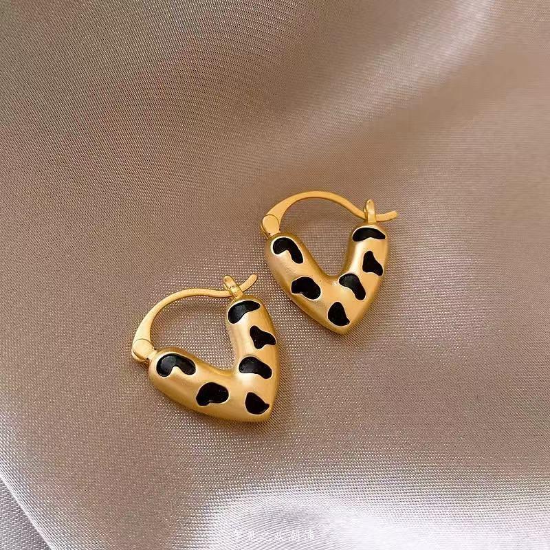 Autumn Winter Retro Maillard Tiger Eye High-End Luxury Earrings - New 2025 Style
