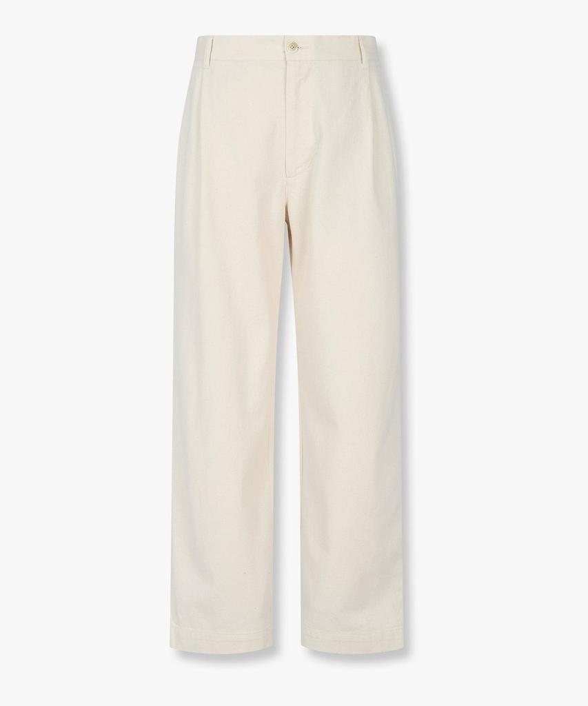 MAN ON THE BOON One-Tuck Pleated Cotton Pants_Ivory 4716104012