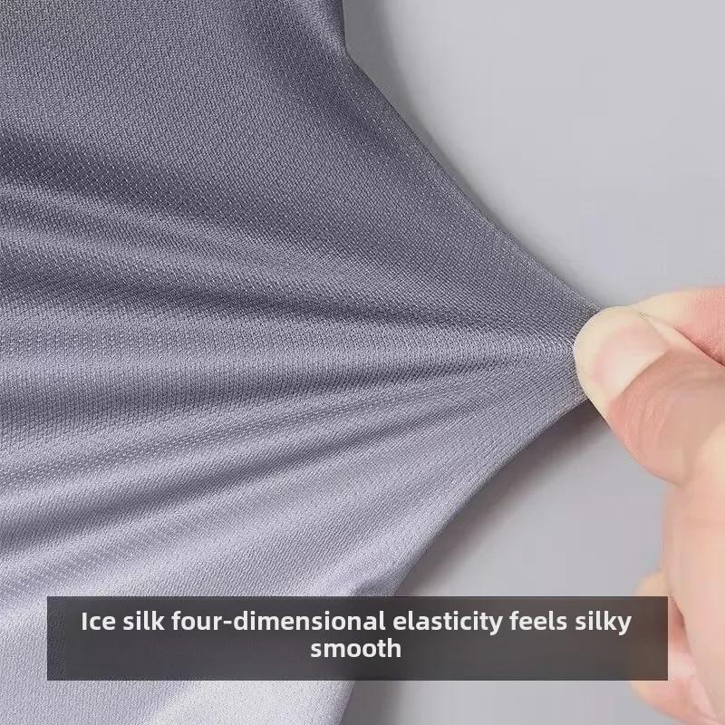 Schnelltrocknendes Langarm-T-Shirt aus Eisseide für Herren – Atmungsaktives, UV-schützendes, leichtes Outdoor-Oberteil zum Laufen und Wandern