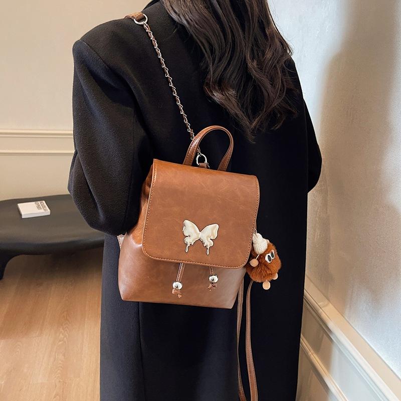 

This year s popular super fire butterfly backpack women s 2025 new fashion casual handbag versatile small backpack 22*10*24 коричневий