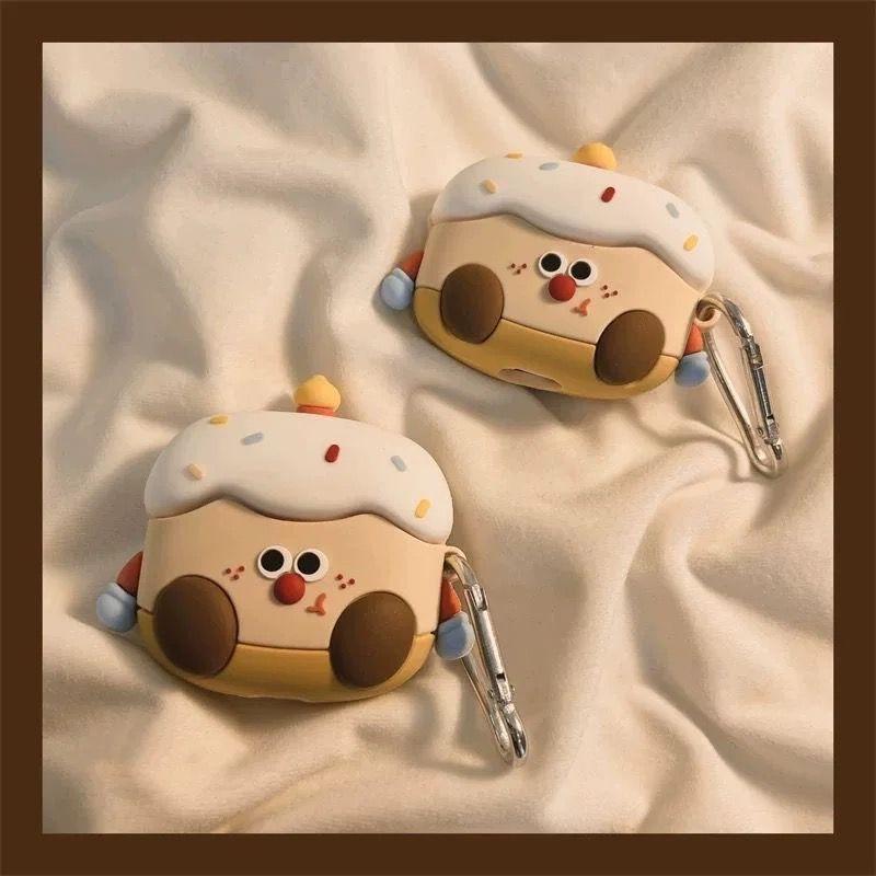 

Soft Shell BASEUS Mc1pro Ear Clip Bluetooth Earbuds Case BASEUS MC1 a Little Cloud AS01 Bone Conduction Earphone Sleeves M2s Stylish Anti-Fall Cartoon BASEUS MC1pro Cartoon cake + iron hook