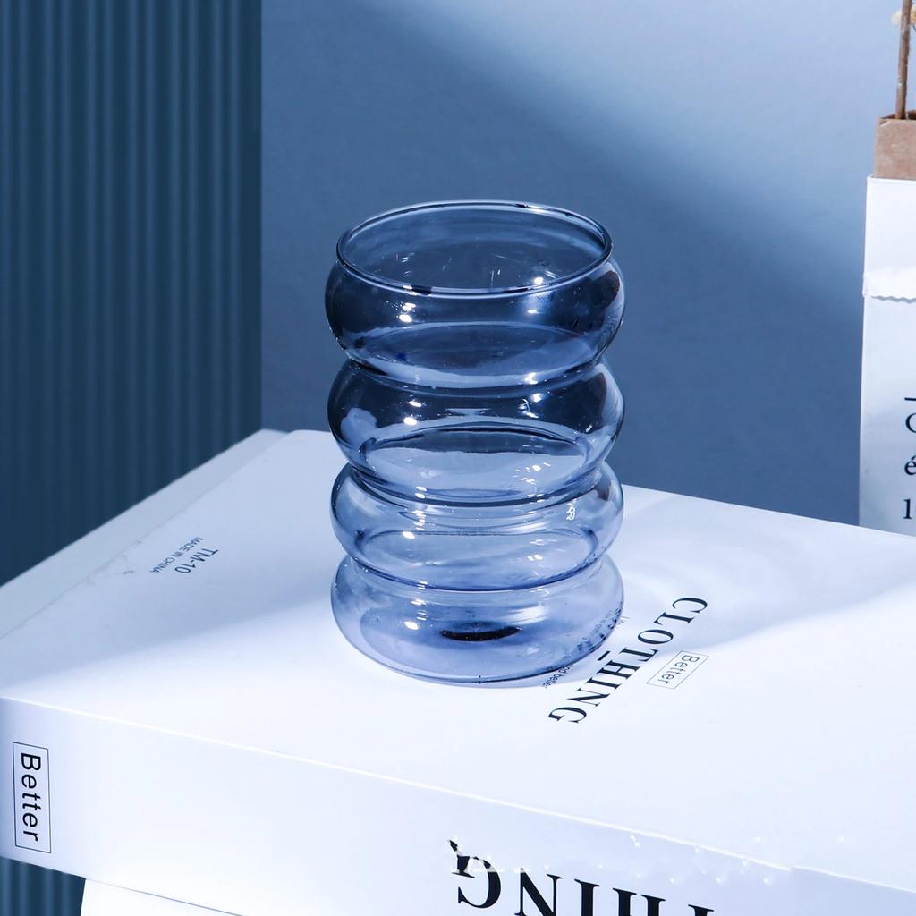 Create Wave Shape Glass Cup Water Bottle Heat-resistant Beer Drinkware Tea Mug Coffee Juice Milk Tea Home Cafe Drinkware Gift