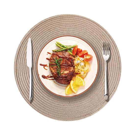 Round Placemats for Dining Table, Woven Heat Insulation Pad, Biodegradable Coasters for Dishes Cups, Farmhouse Kitchen Decor