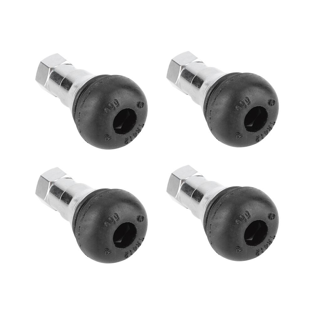 4Pcs Aluminum Alloy Rubber Tubless Wheel Tire Tyre Valve Stem Cap Kit