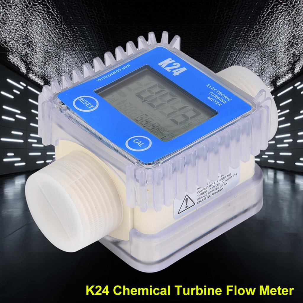 Turbine Digital Diesel Oil Fuel Flow Meter Gauge 1"BSPP For Chemicals Liquid Water