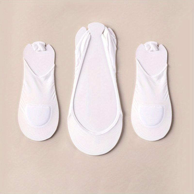 Invisible Cotton Pad Boat Socks Women's Ice Silk Shallow Mouth Socks for High Heel Shoes Non Slip Silicone Sling