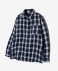 Yale Flannel Vintage Oversized Check Shirt_Navy