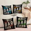 Best Dad Ever Gift Cushion Cover Short Plush Double-Sided Print Square Throw Pillow Covers Sofa Home Cushion Decor
