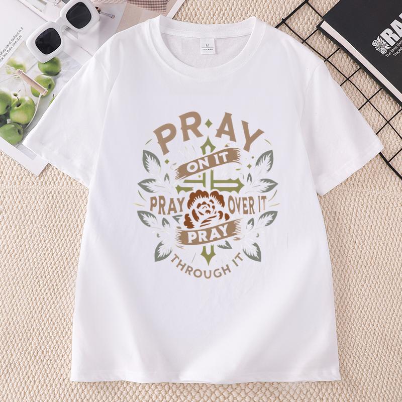 UnisexS Floral Letter Print Tshirts Casual Round Neck T Shirt for Summer Short Sleeve Printed Tshirt Unisex Clothing Tops