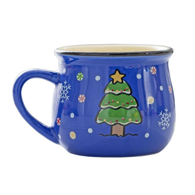 Ceramic Christmas Mug Cartoon Snowman Christmas Tree Mousse Cup Coffee Cup Home Baking Dessert Breakfast Milk Mug for Xmas Gift
