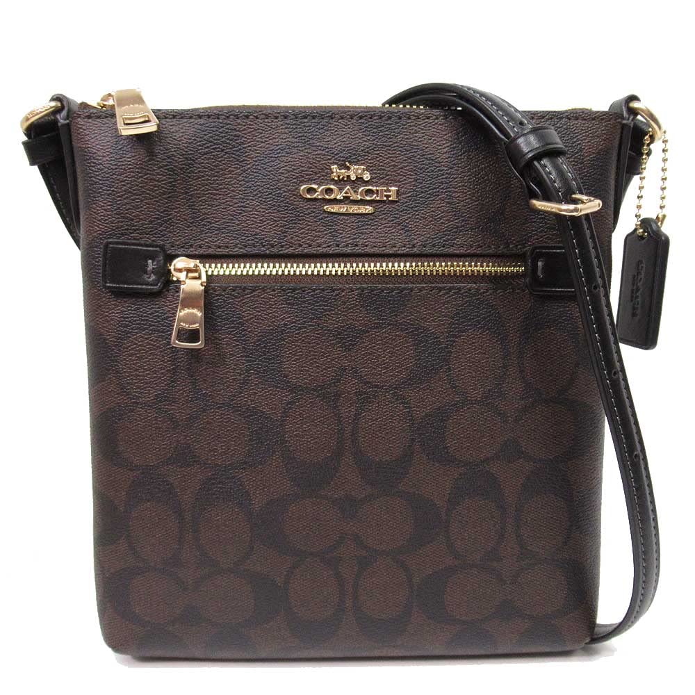 [Coach] Shoulder Bag Mini Lowan File Bag Signature Canvas PVC Crossbody CF340 IMAA8 (Brown X Black) Outlet Women's [Parallel Import]