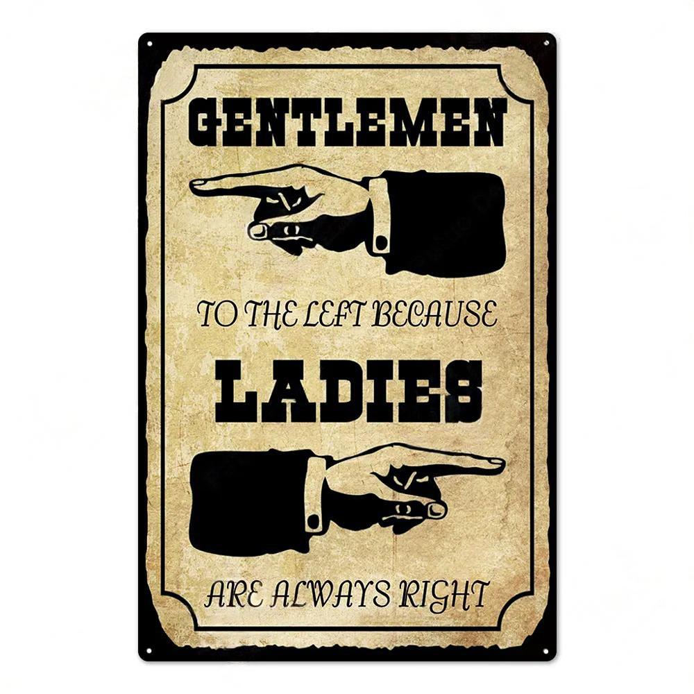 Toilet Sign Vintage Funny Metal Posters Tin Sign WC Lavatory Toilettes Wall Art Bathroom Restroom