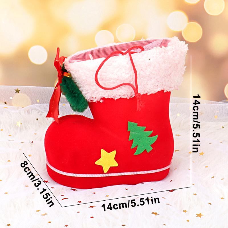 1Pcs Red Candy Boots Christmas Storage Box Christmas Candy Bag Christmas Gift Bag