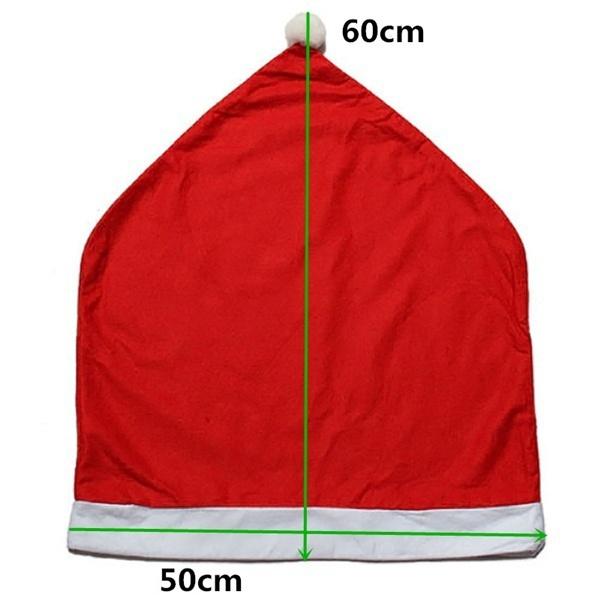 

1/4/6/8/10 шт. Чехол на стул Рождественский обеденный стол Красная шапка Чехол на спинку стула 1PC