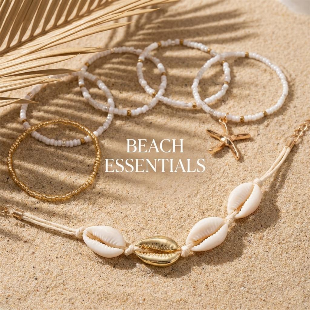 Bohemian Beach Multilayer Metal Starfish Pendant Bracelets For Women Men Trendy Sea Star Rice Beaded Bangles Vacation Jewelry