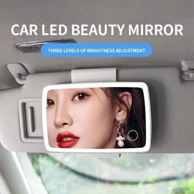 Auto Innenzubehör Auto Sonnenschutz Drei Einstellbare Gänge Schminkspiegel mit LED-Lichtern für Mädchen Frauen