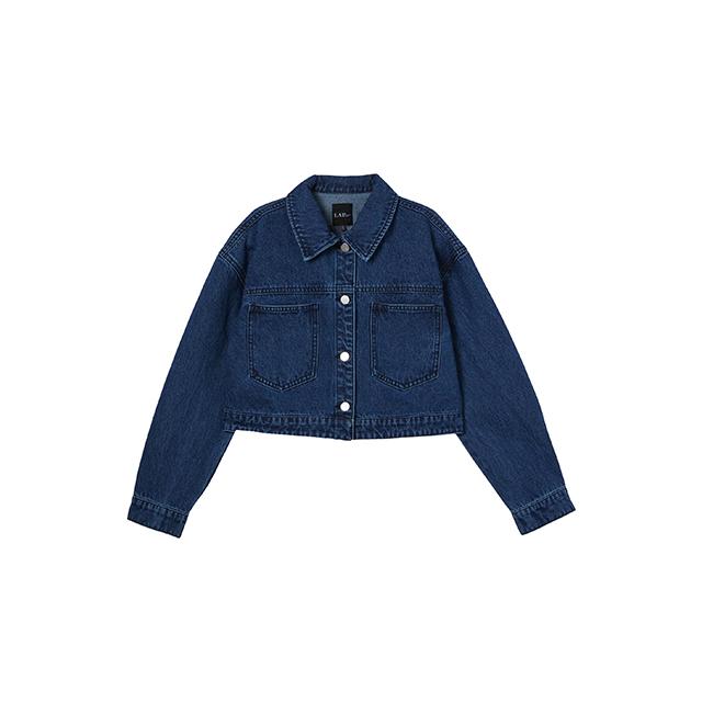 Lap Basic Out-Pocket Crop Denim Jacket Aq1Dz260