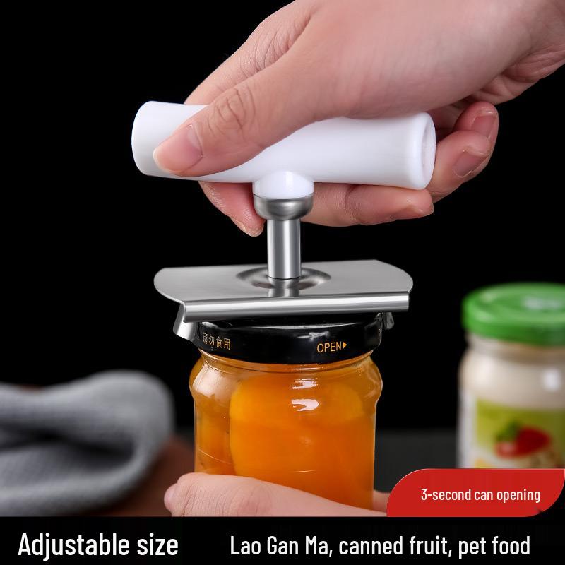 Multi-Purpose Stainless Steel Opener: Can, Bottle, Twist-off, and Screw Cap Non-slip Tool