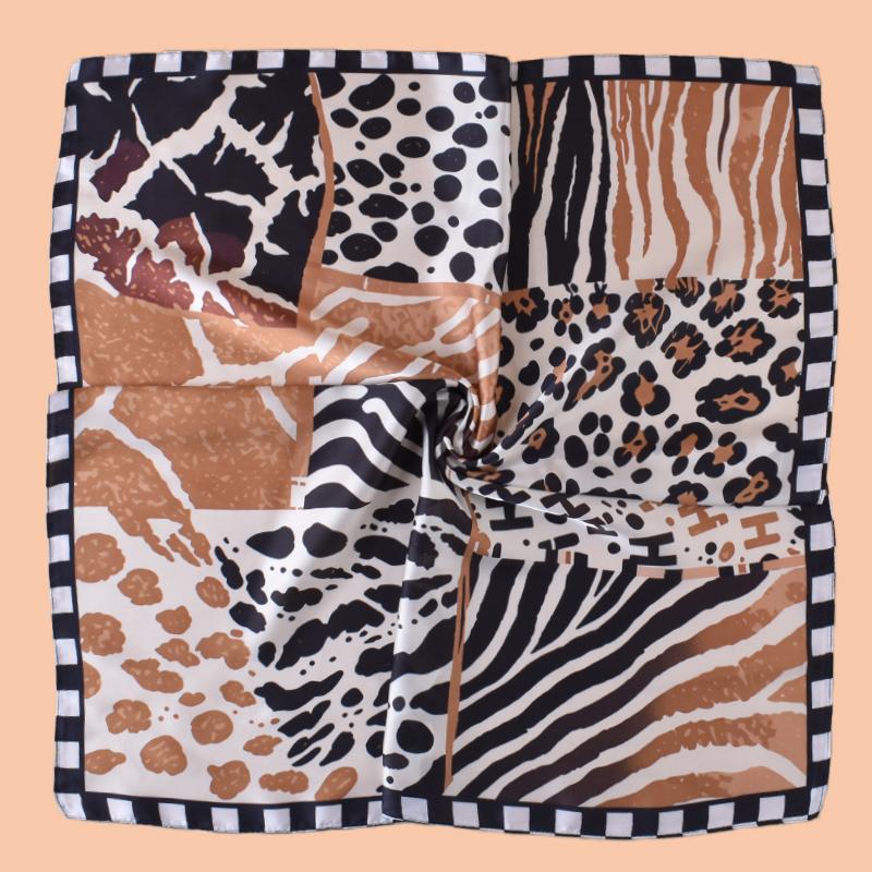 1PC Women's Spot Print Thin Satin Silk-Like Square Scarf Bohemian Casual Neck Wrap Lightweight Comfortable Spring Daily