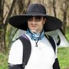 Outdoor men's and women's breathable sun shading 15cm large eave covered fishing,hiking,leisure,breathable summer fisherman hat
