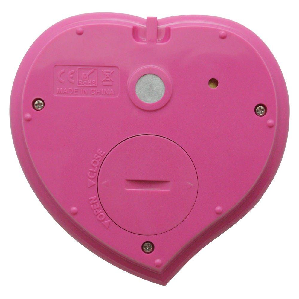 YNAC LINKSY Heart-Shaped Joyful Timer with Clock, Water-Resistant, LT801PPA, 7.6 x 7.8 x 1.6 cm, Pink, Makes Waiting Time Enjoyable