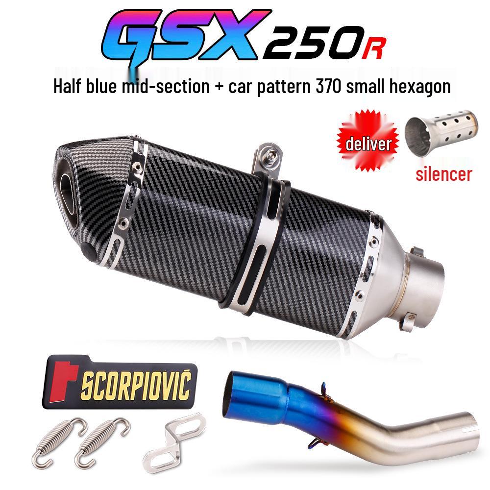 Ensemble de silencieux intermédiaire et de silencieux arrière en acier inoxydable pour moto GSX250R