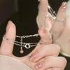 Dainty Pink Crystal Heart Bracelet for Women Adjustable Thin Chain Jewelry Minimalist Fashion Link Wrist Accessory Wedding Gift