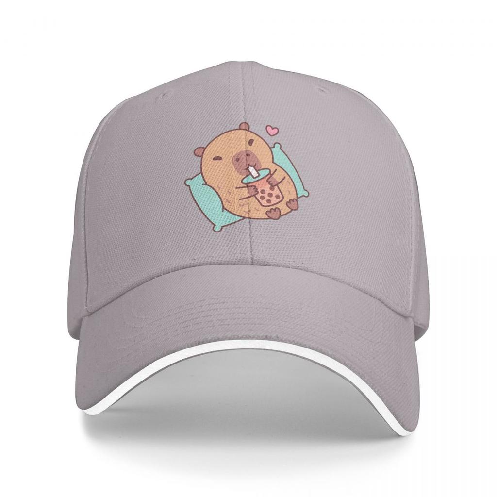 Unisex Czapki Baseballowe Urocza Kapibara Kocha Bubble Tea Termiczna Odzież Uliczna Letnie Sportowe Czapki Baseballowe Czapka Hip Hopowa Casquette Czapki