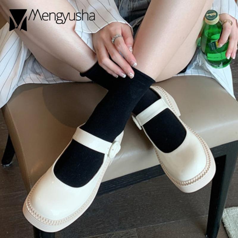 Fashion Japanese Lolita Shoes Girls Platform Flats Belt Strap Mary Jean Cosplay Maid Footwear Women Square Toe Loafers Ladies Boat Shoes