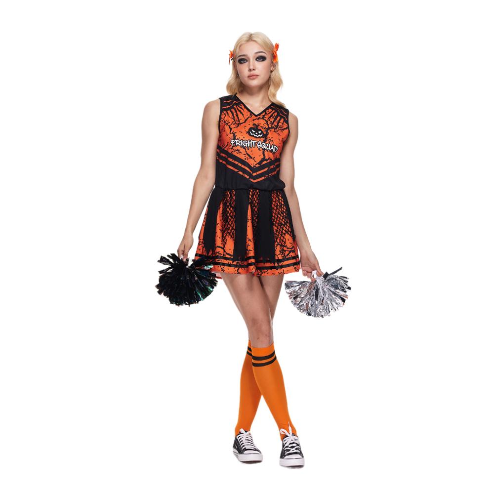 Women Scary Cheerleader Costume Halloween Adult Evil School Suit Cool Sporty Outfit