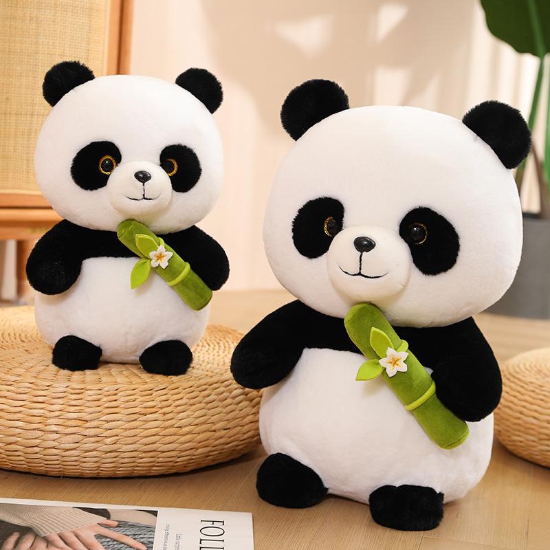 Hugging Bamboo Giant Panda Plush Doll Cute Flower Panda Throw Pillow To Send Children June 1St Children'S Day Gifts