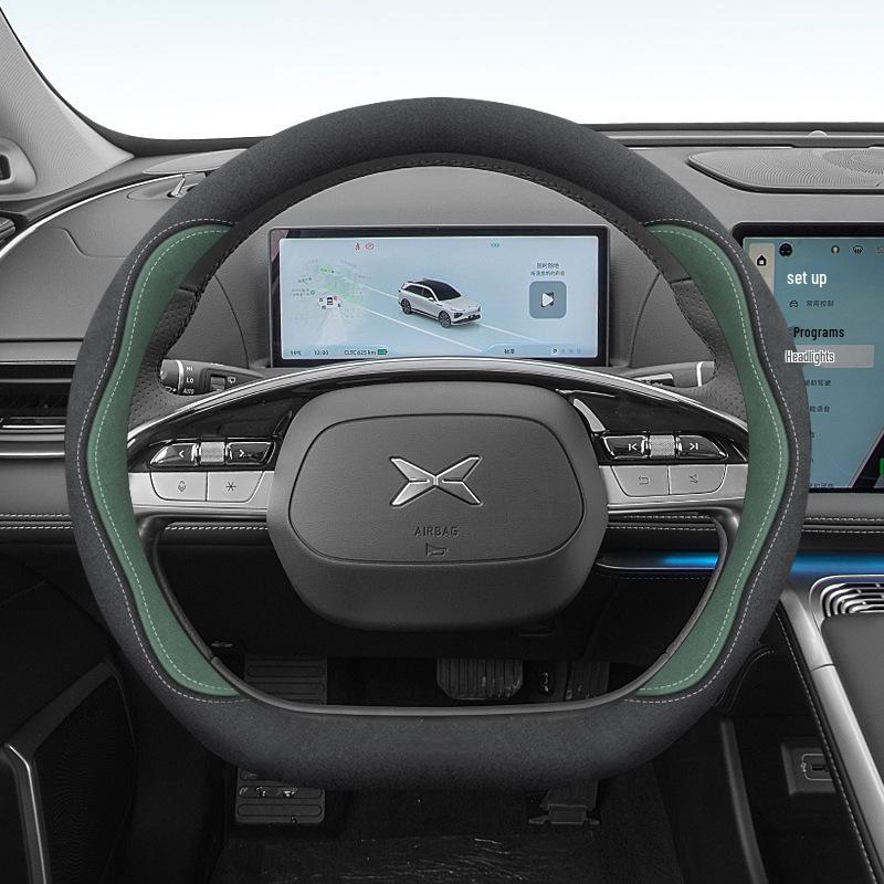 Xiaopeng G6 Steering Wheel Cover: Fits 24 Models, Compatible with X9, P7, P5, M03, G9, G3, Suede, No Sewing Needed