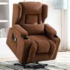 Reclining Armchair - BAZARLAND30 - Massage Chair - Brown Fabric - Height Adjustable - 1 Seater