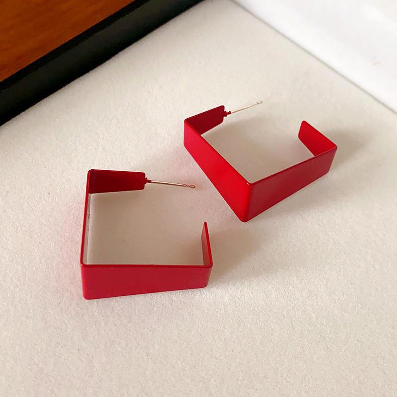 2024 Exquisite High-End Retro Silver Needle Red Heart Flower Earrings for Women
