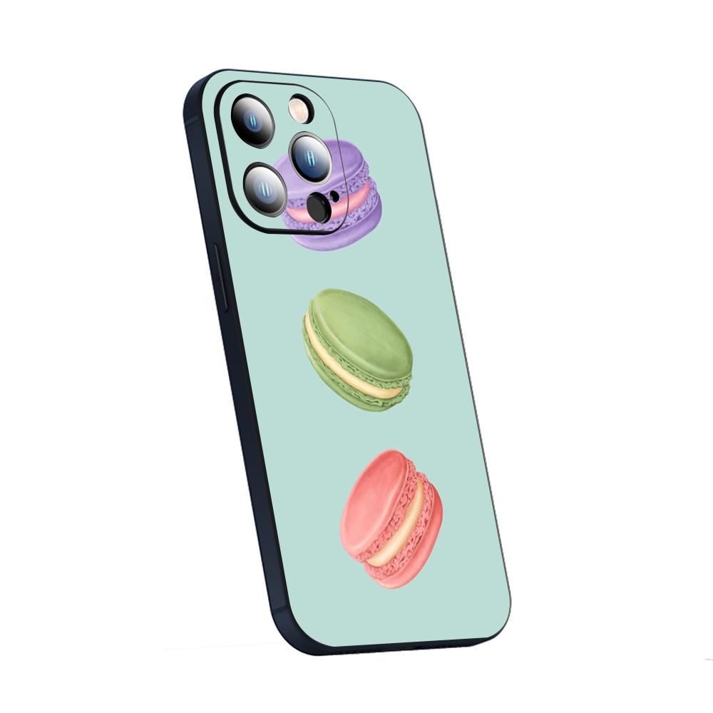 Macaron Cute Pink Girl Pattern Phone Case For iPhone 17 16 E 15 14 13 12 Plus Mini Pro Max Soft Black Shockproof Cover