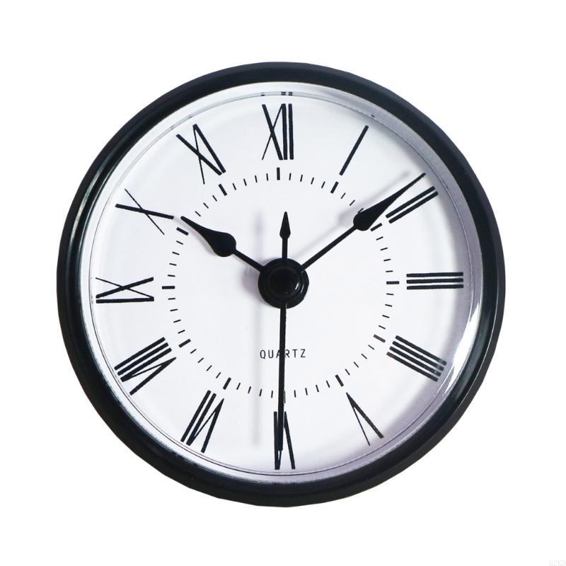 62KD Round Shaped Wall Clock Head Roman/Arabic Numeral Inlaid Clock Insert 70mm Quartzs Clock Head for Bedroom Living Room