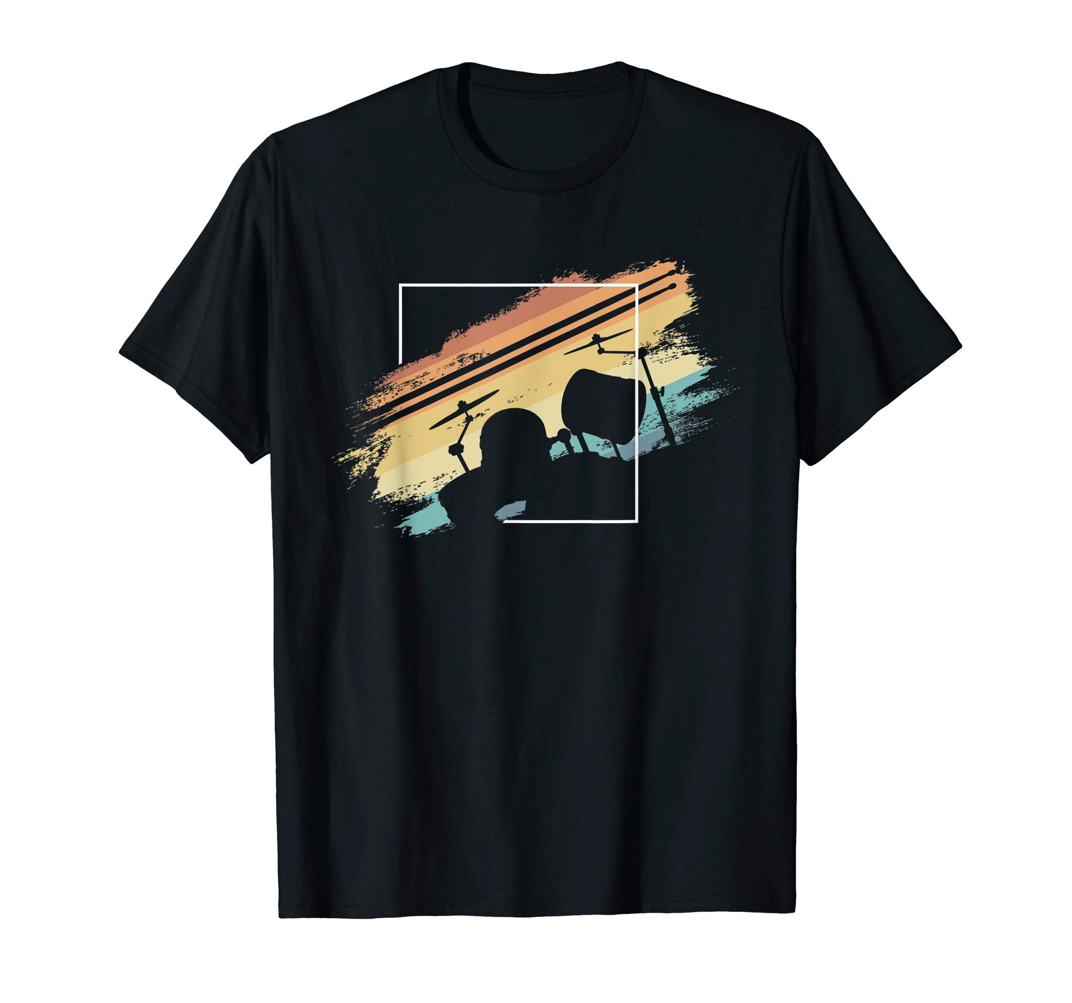 

Retro Drum Player Vintage Sunset Rock Drum Set Drummer T-shirt чорний