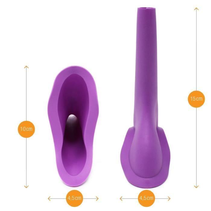 Urinoir Portable Femme - Silicone Réutilisable - Design Entonnoir - Uriner Debout - Pratique en Voyage