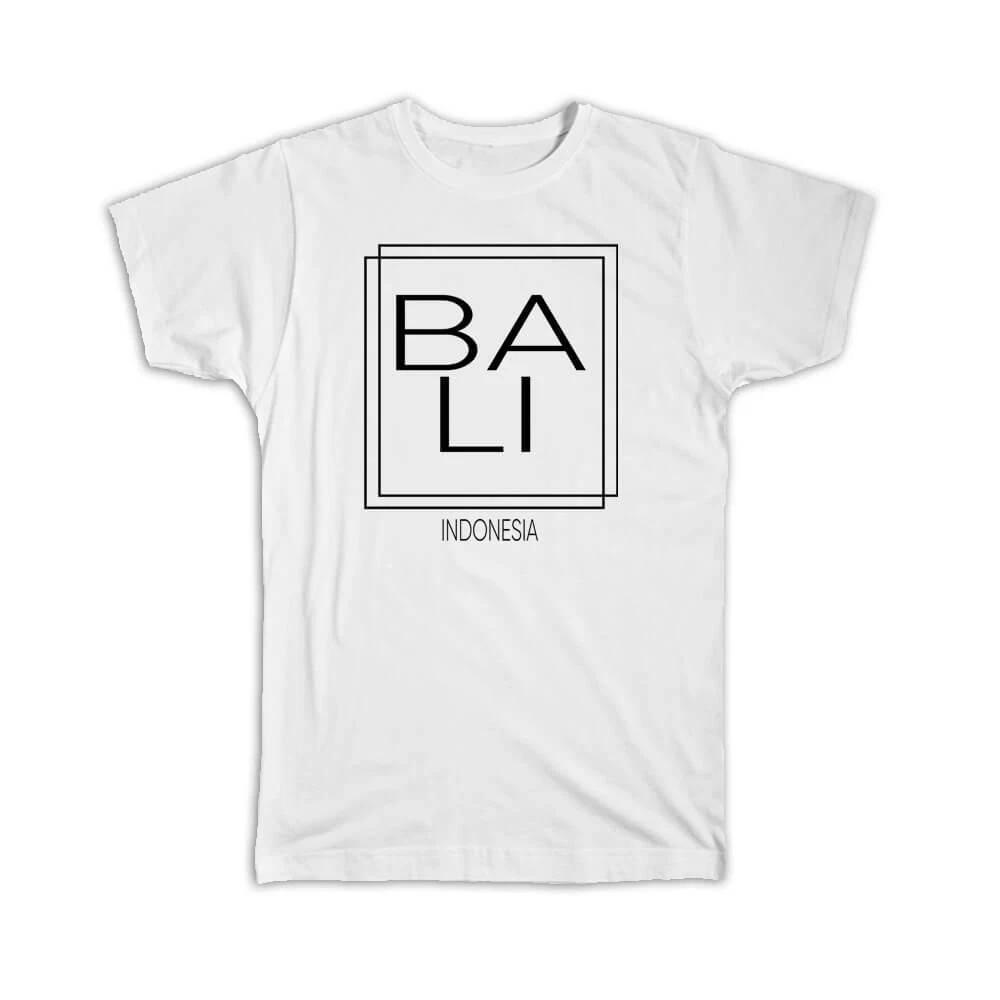 Gift T-Shirt : BALI Indonesia Square Modern Minimalist Font S