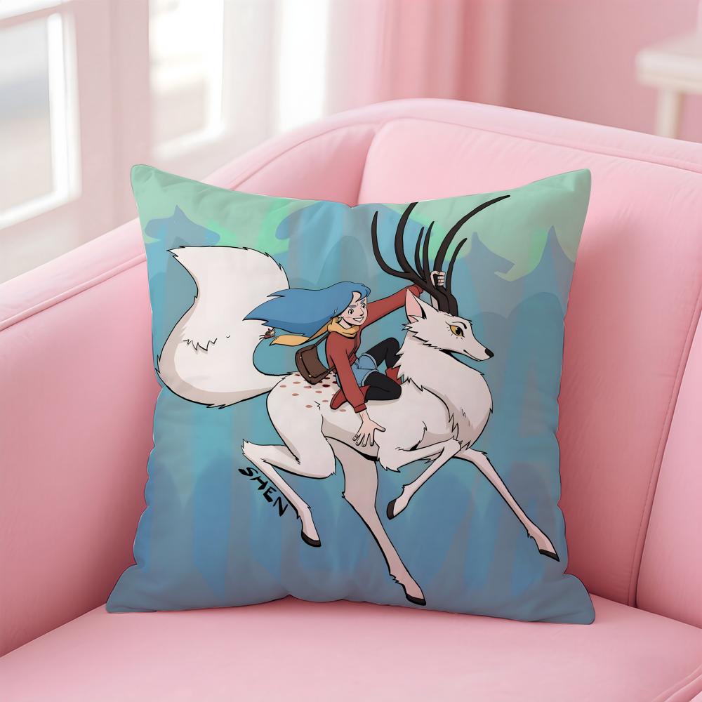 HHilda cartoon girl anime Cushion Cover Pillow Case Soft Friendly Fabric Concealed Zipper