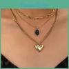Fashion Heart Shape Multilayer Necklace For Women With Zinc Alloy Pendant