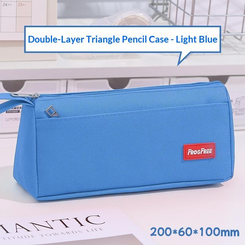 Durable Canvas Pencil Case With Large Storage Pocket Smooth Metal Zipper For School Student Stationery Storage