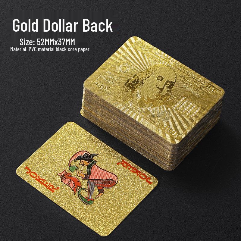 High-Grade Gold Foil Durable PVC Waterproof Poker Cards for Party Games