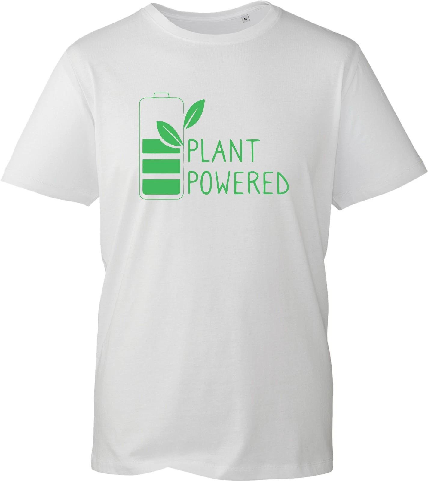 Plant Powered Mens Unisex T-Shirt Vegan Vegetarian Funny Joke Present Gift Top 2XL