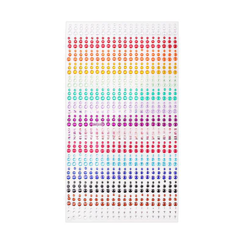 15-Color Crystal & Acrylic Face Stickers - Stage Beauty Diamonds