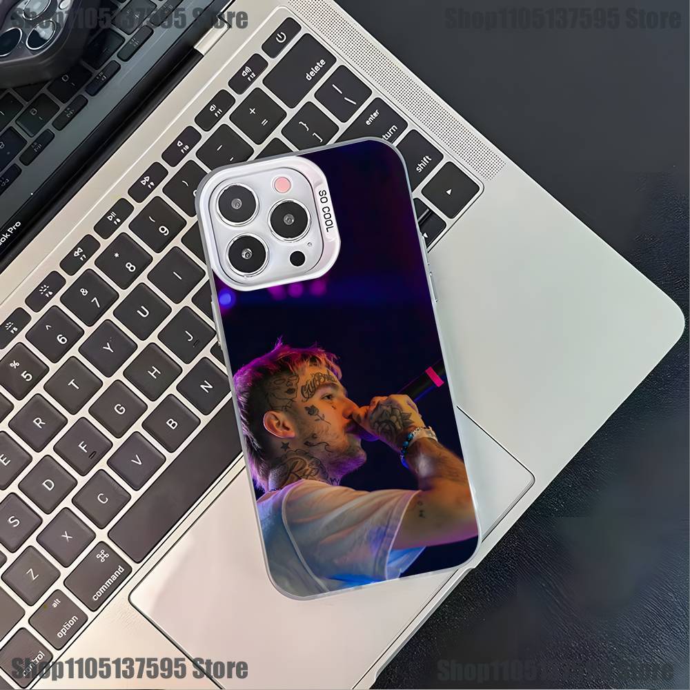 Rapper L-LIL Peep Handyhülle für iPhone 16,15,14,13,12,11,Pro,XS,Max,Plus,Mini,SE4,E Schwarz Matt Stoßfeste Hülle
